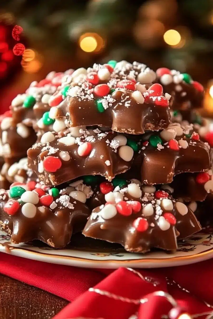 Delicious Crockpot Candy in a slow cooker ready for the holidays