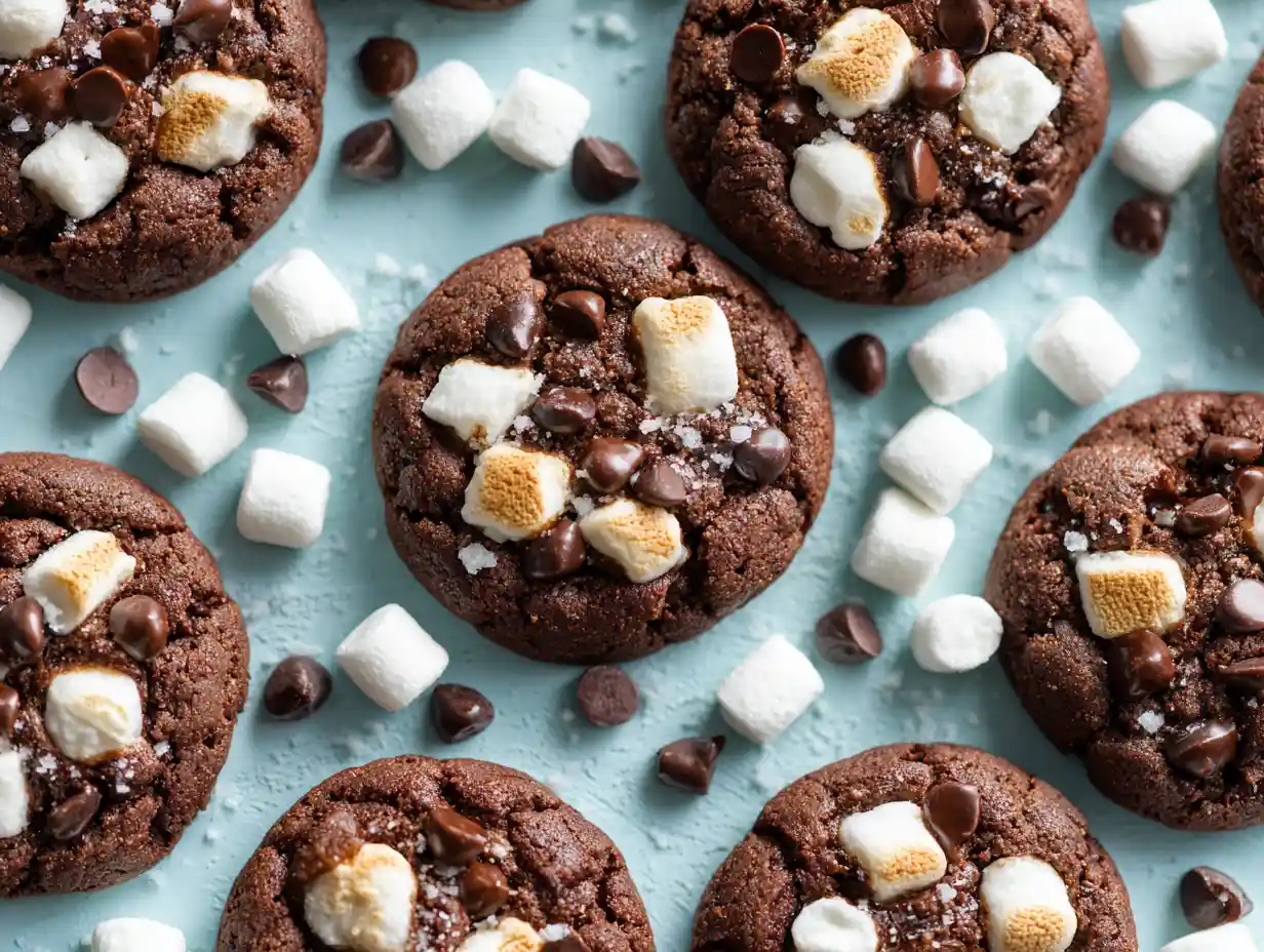 A variety of easy Christmas cookies on a decorated holiday table.