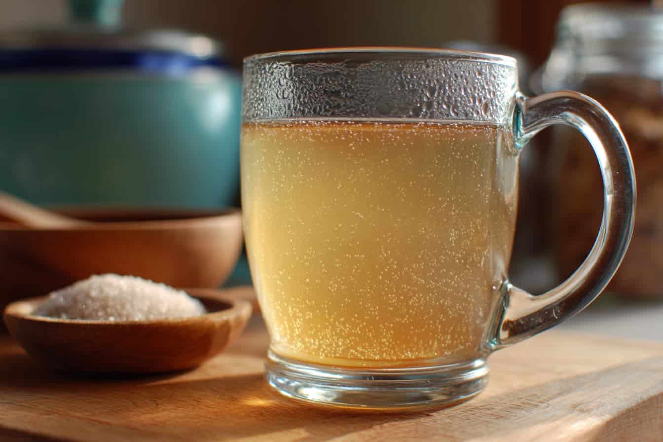 gelatin and intermittent fasting drink on kitchen counter