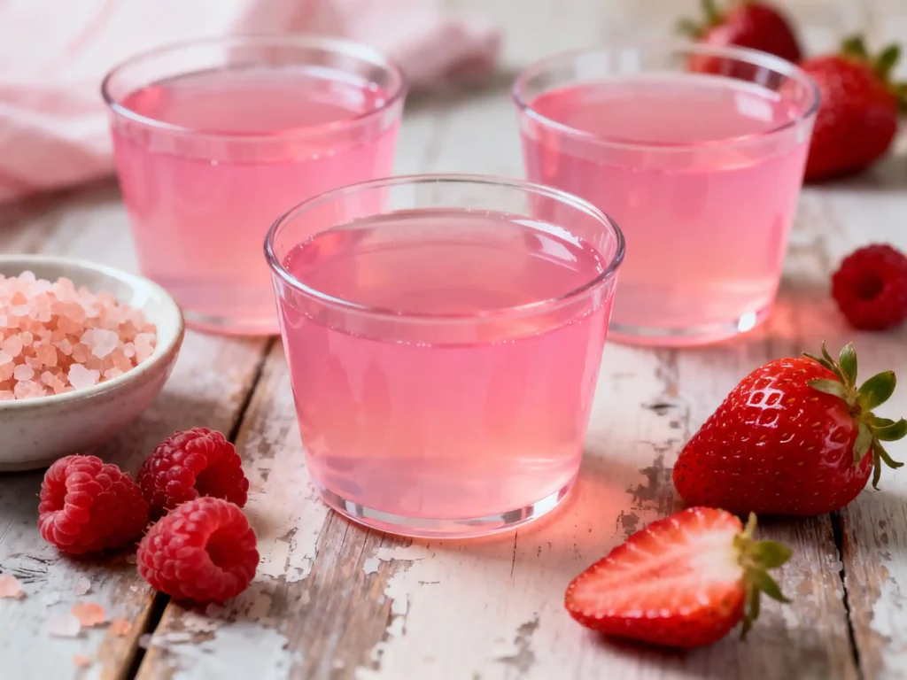 dr-rocio pink gelatin recipe featured dessert cups with fresh berries