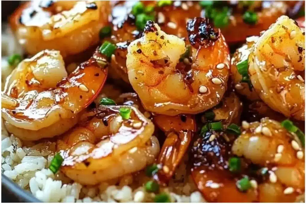 Honey Garlic Shrimp Bowls 3 Current image: Honey Garlic Shrimp Bowls with vibrant vegetables and rice