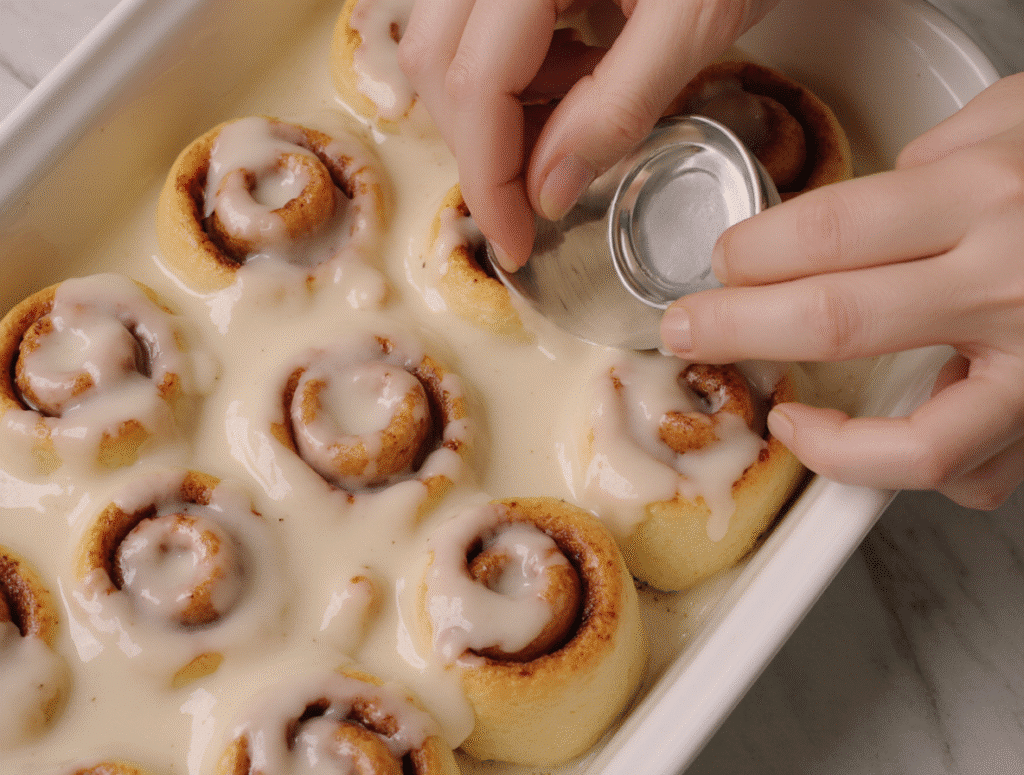 Viral-TikTok-Cinnamon-Rolls-Heavy-Cream: Gooey Shortcut Hack Everyone Loves 8 Arranging rolls for viral-TikTok-cinnamon-rolls-heavy-cream