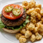 smoky chipotle burger with sweet spicy jalapeños