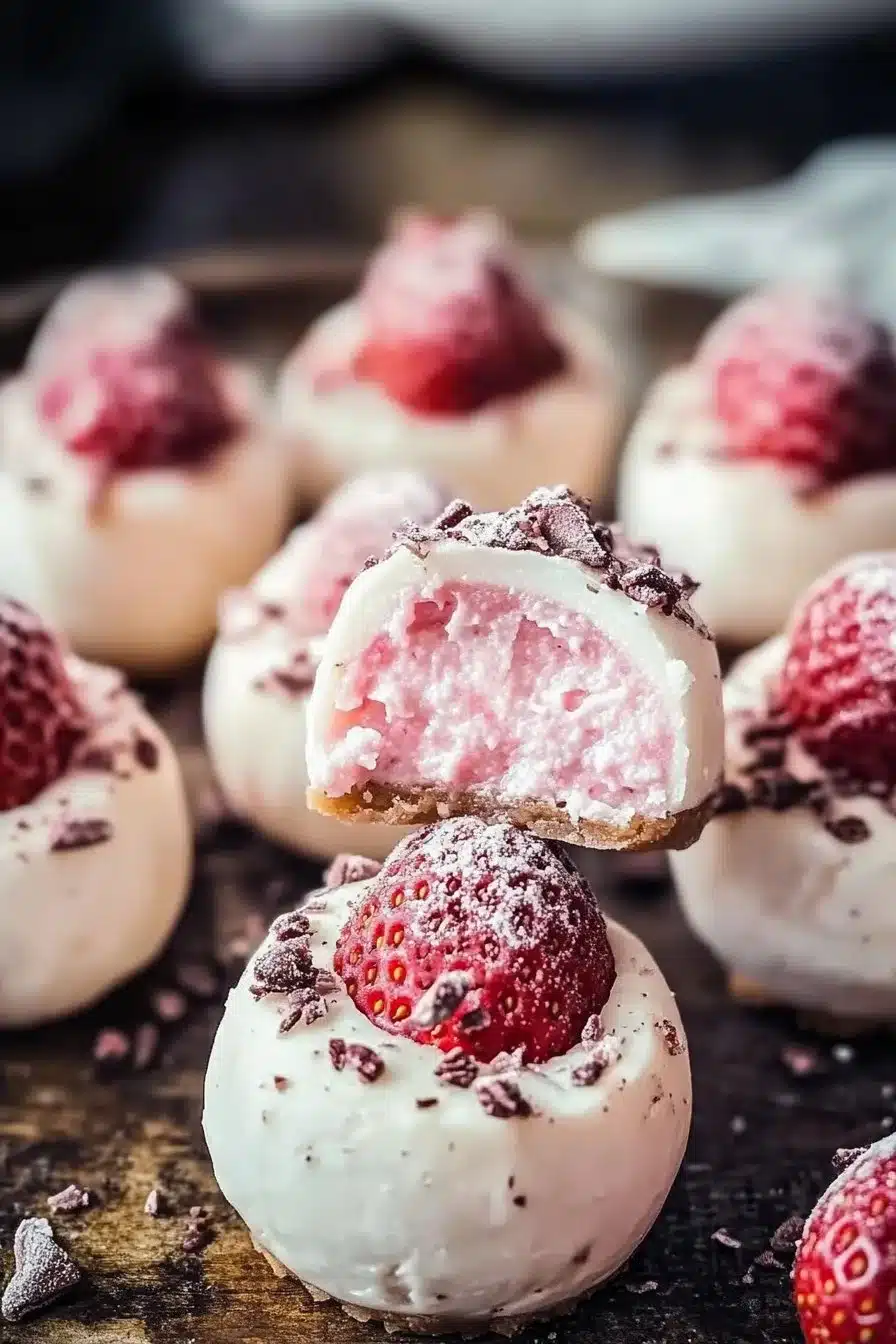No-Bake Strawberry Cheesecake Bites
