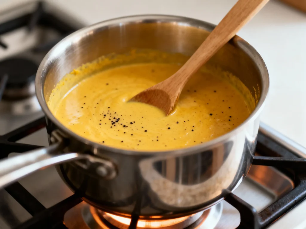 Pepper Trick For Neuropathy Recipe: 5 Powerful Steps to Natural Relief 9 preparing pepper trick for neuropathy recipe by stirring turmeric and black pepper in saucepan