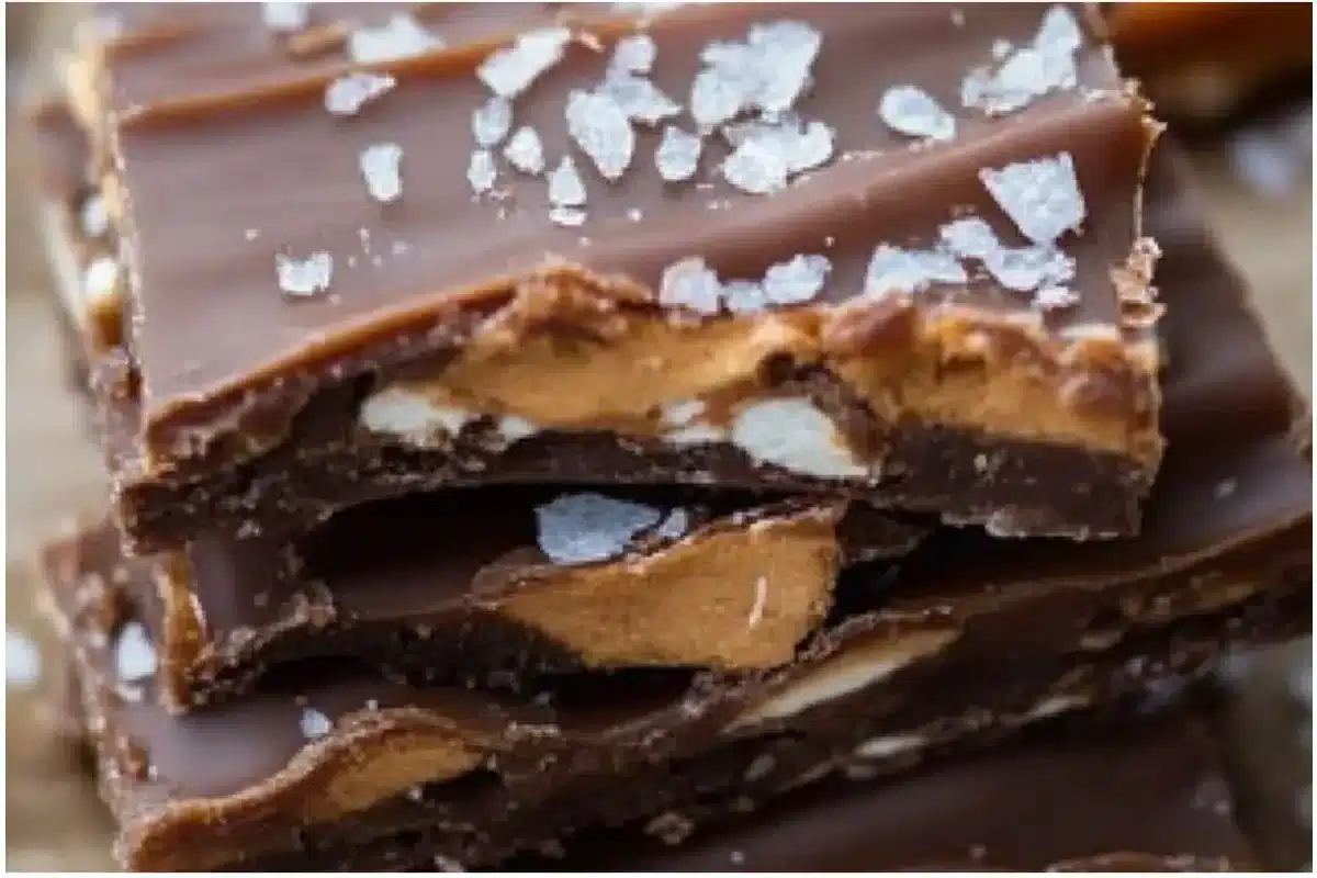 Delicious Salted Caramel Pretzel Bark with sweet and salty flavors