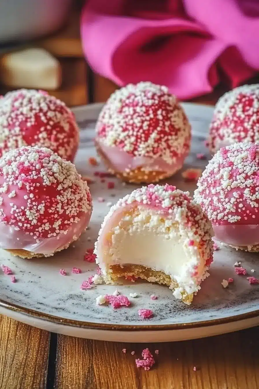 Strawberry Shortcake Cheesecake Truffles