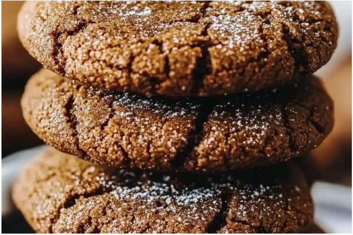 Delicious super soft molasses cookies on a cooling rack