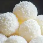 Delicious Sweetened Condensed Milk Snowballs dessert on a plate.