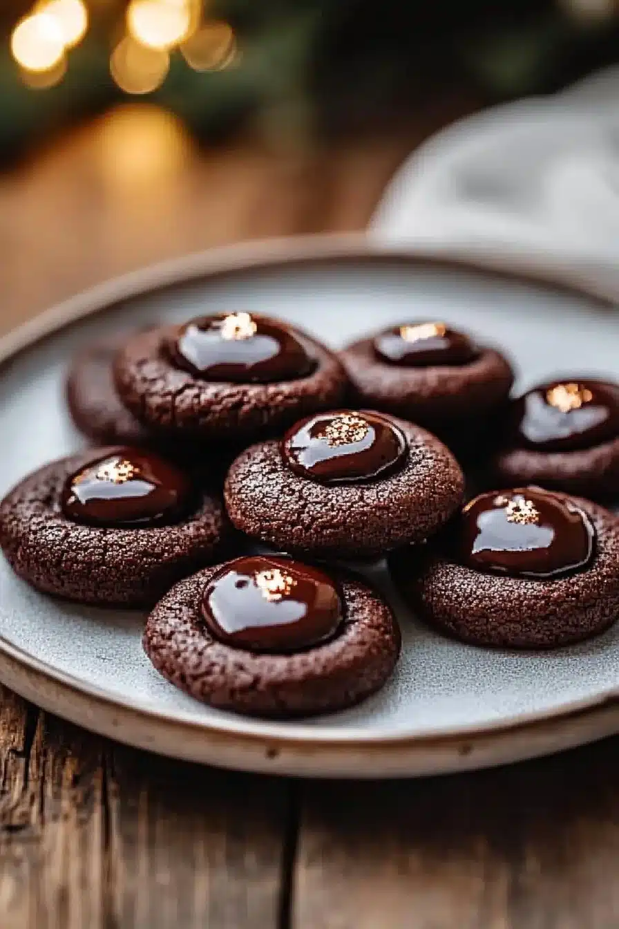 Chocolate Thumbprint Cookies