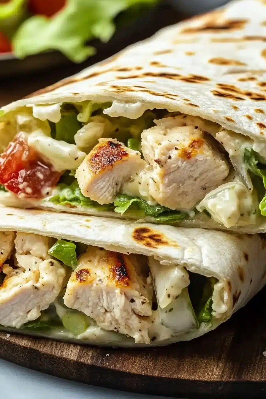 Chopped Chicken Caesar Salad Wrap