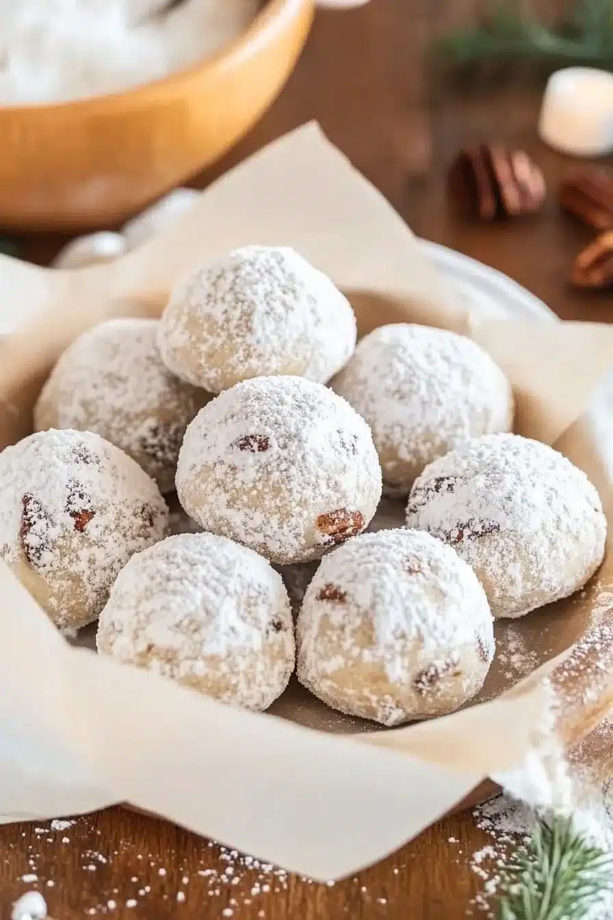 Christmas Buttery Pecan Snowball Cookies 6 Christmas Buttery Pecan Snowball Cookies