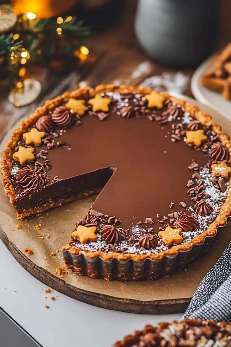 Christmas Gingerbread Chocolate Tart