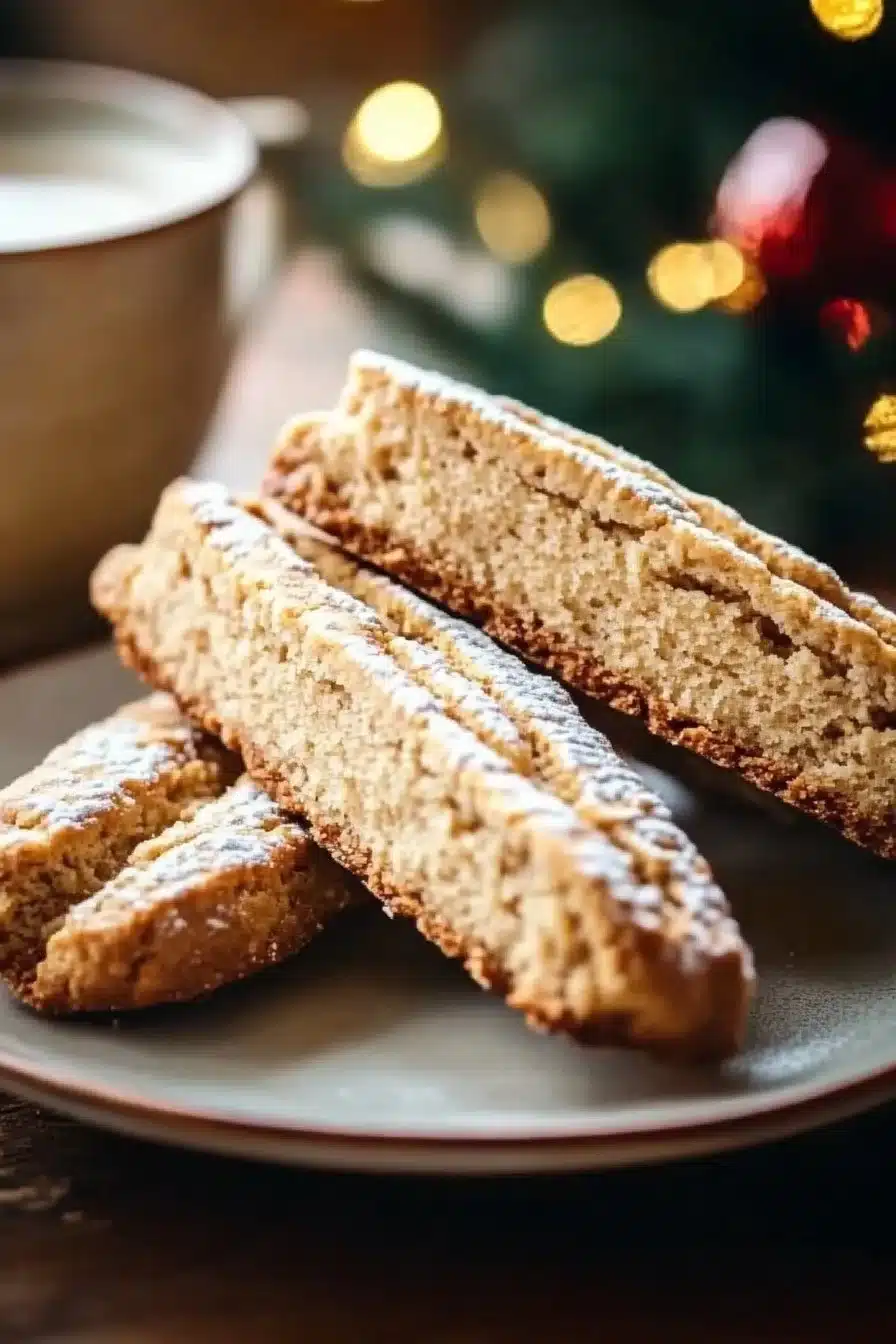 Delicious eggnog biscotti with festive spices and a crunchy texture.