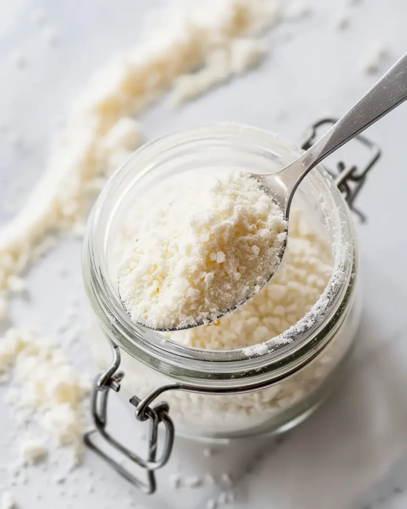 Current image: glycine-in-gelatin-powder-scoop-clear-jar-kitchen-counter