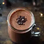 Homemade hot chocolate mix ingredients and prepared drink in a mug