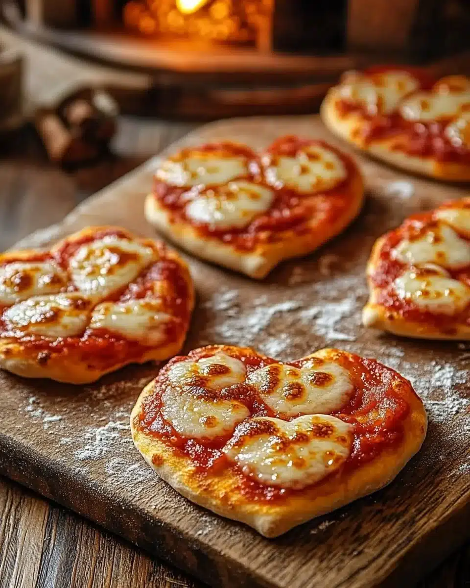 Mini Heart-Shaped Pizzas