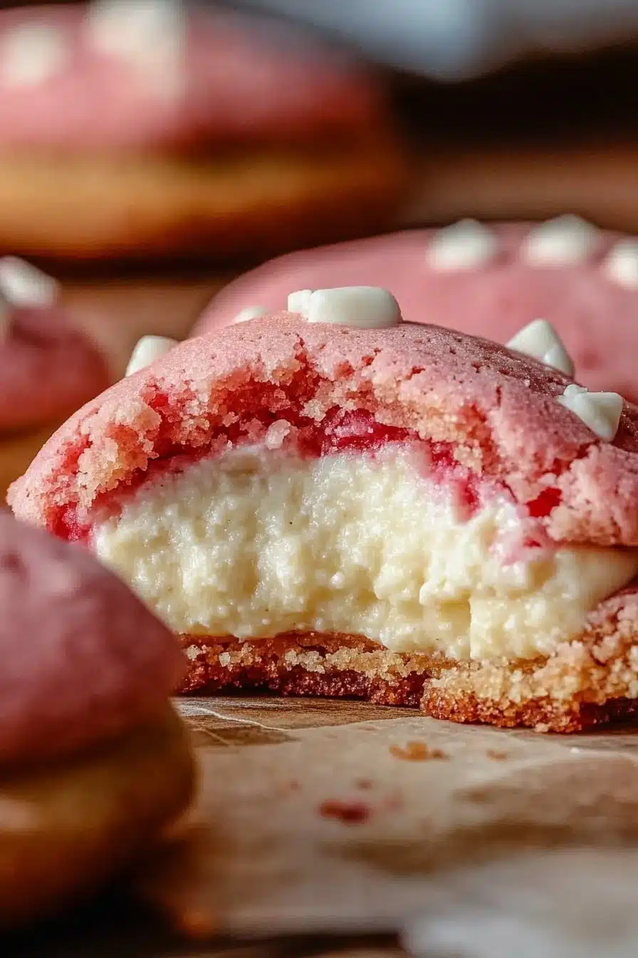 Pink Strawberry Cheesecake Cookies