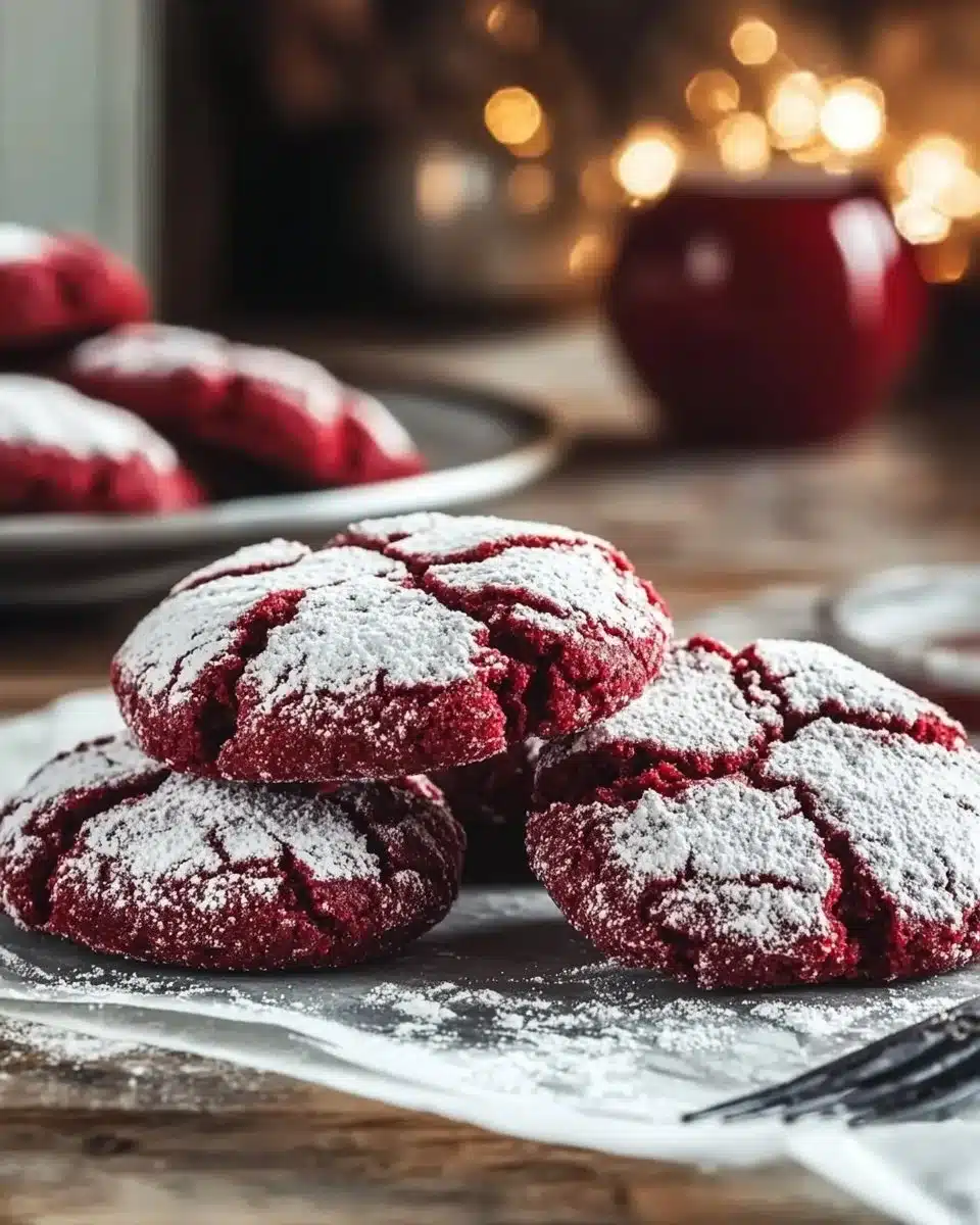 Red Velvet Crinkle Cookies