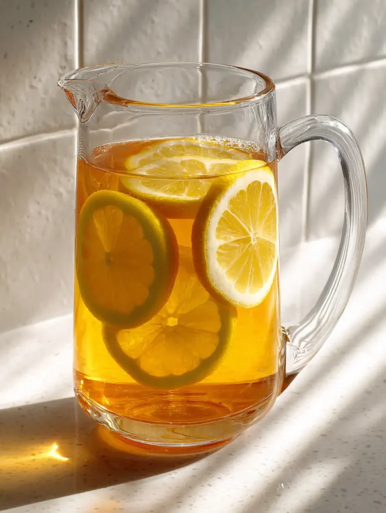 Full 60oz pitcher of Jillian Michaels detox water ready to drink