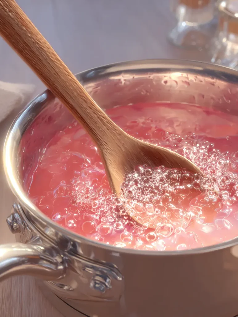 Mixing Kelly Clarkson gelatin recipe in saucepan