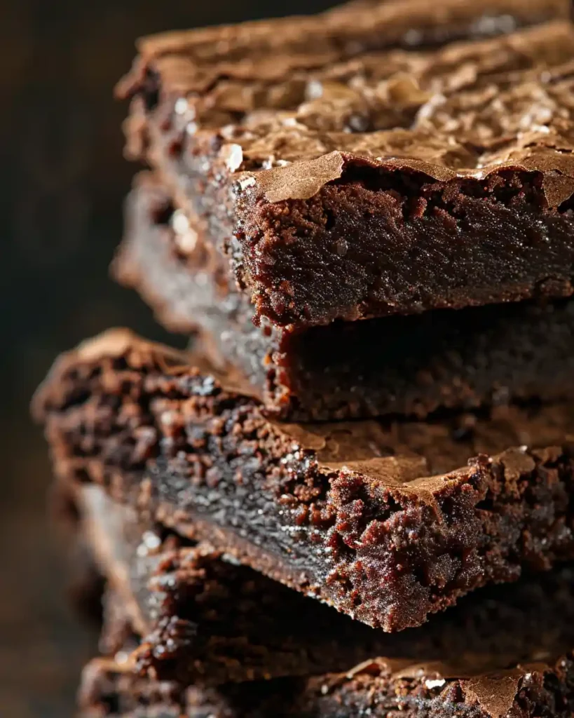 fudgy baking cocoa powder brownies close up chocolate