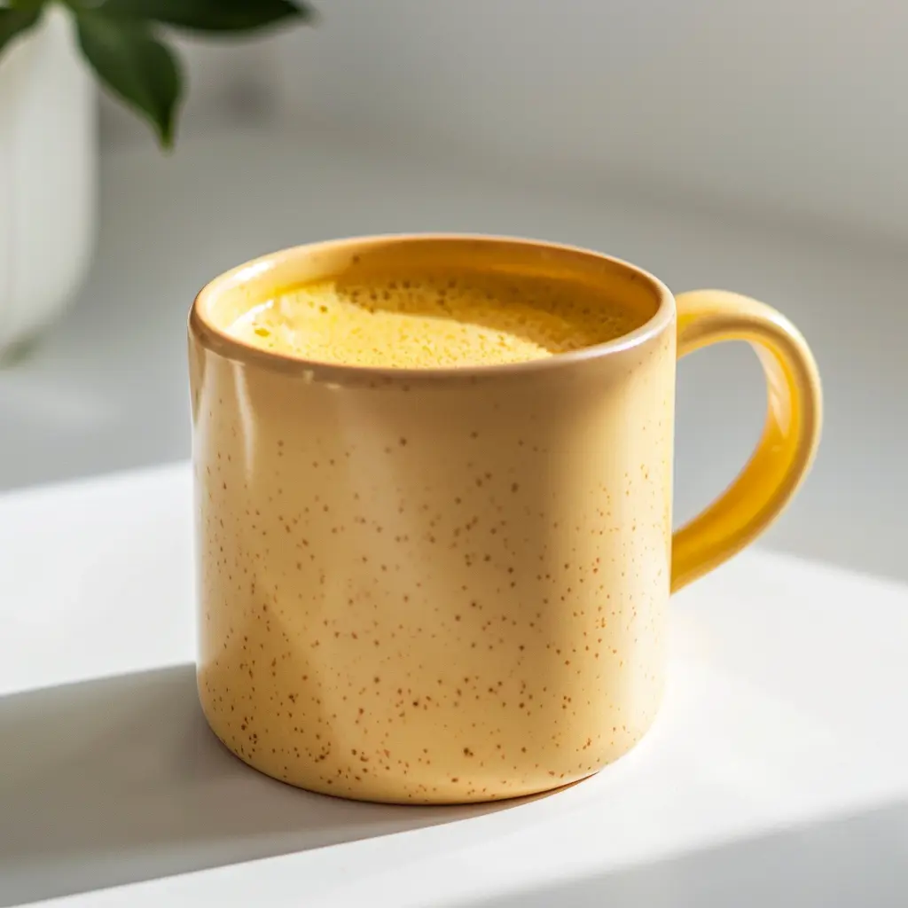 Best golden milk recipe in modern mug showing perfect golden color and consistency