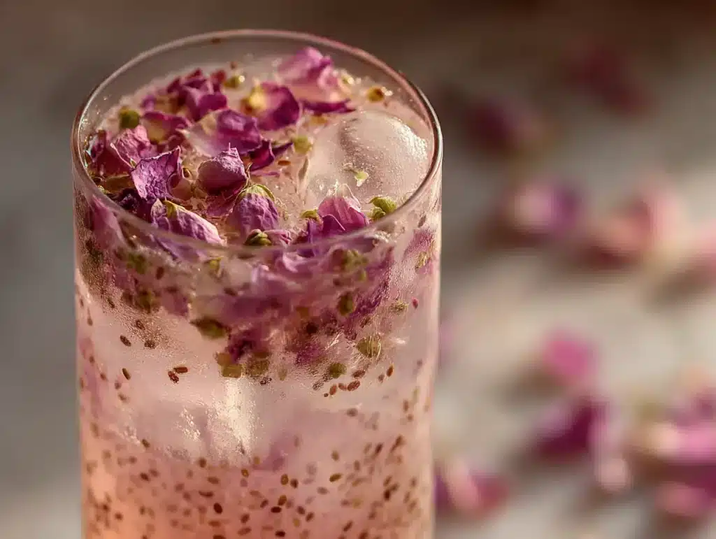 Basil Seed Drink Recipe: The Hydrating Superfood Elixir You'll Make Every Week 22 Indian style sabja basil seed drink with rose syrup in glass