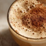 Finished Jennifer Aniston collagen coffee with cinnamon on top