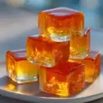 Jillian Michaels gelatin recipe cubes on white plate ready to eat