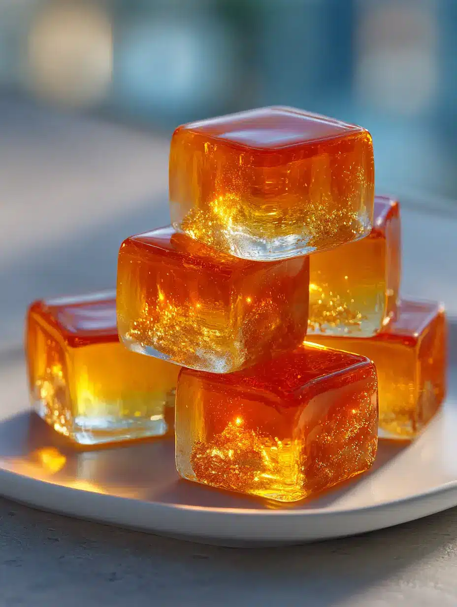 Jillian Michaels gelatin recipe cubes on white plate ready to eat