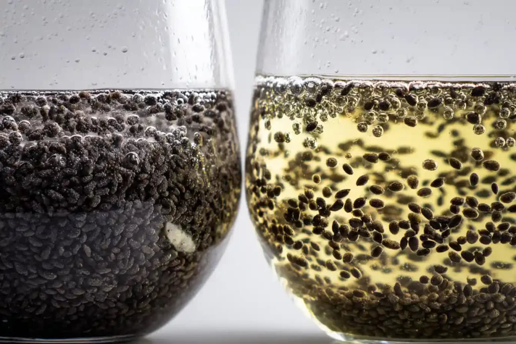 Lemon Basil Seed Drink Recipe : The 7-Minute Appetite Suppressant That Actually Works 21 Clumped basil seeds in glass showing common mistake in lemon basil seed water recipe