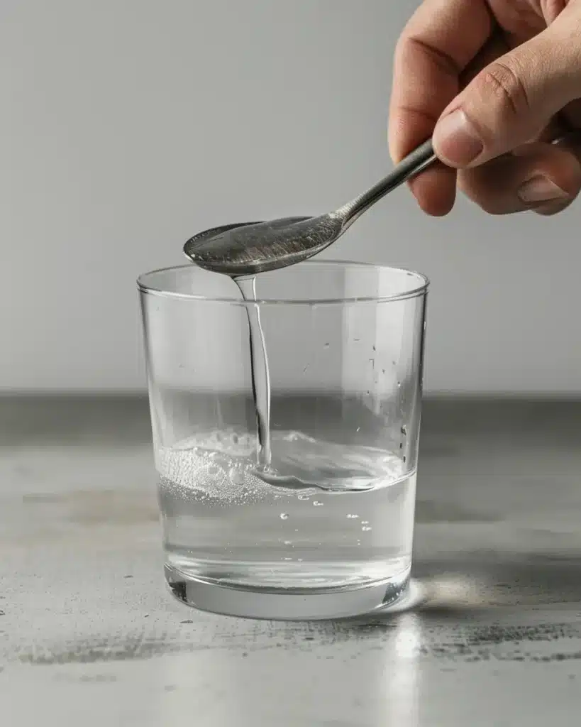 stirring hot water into bloomed gelatin powder for weight loss drink