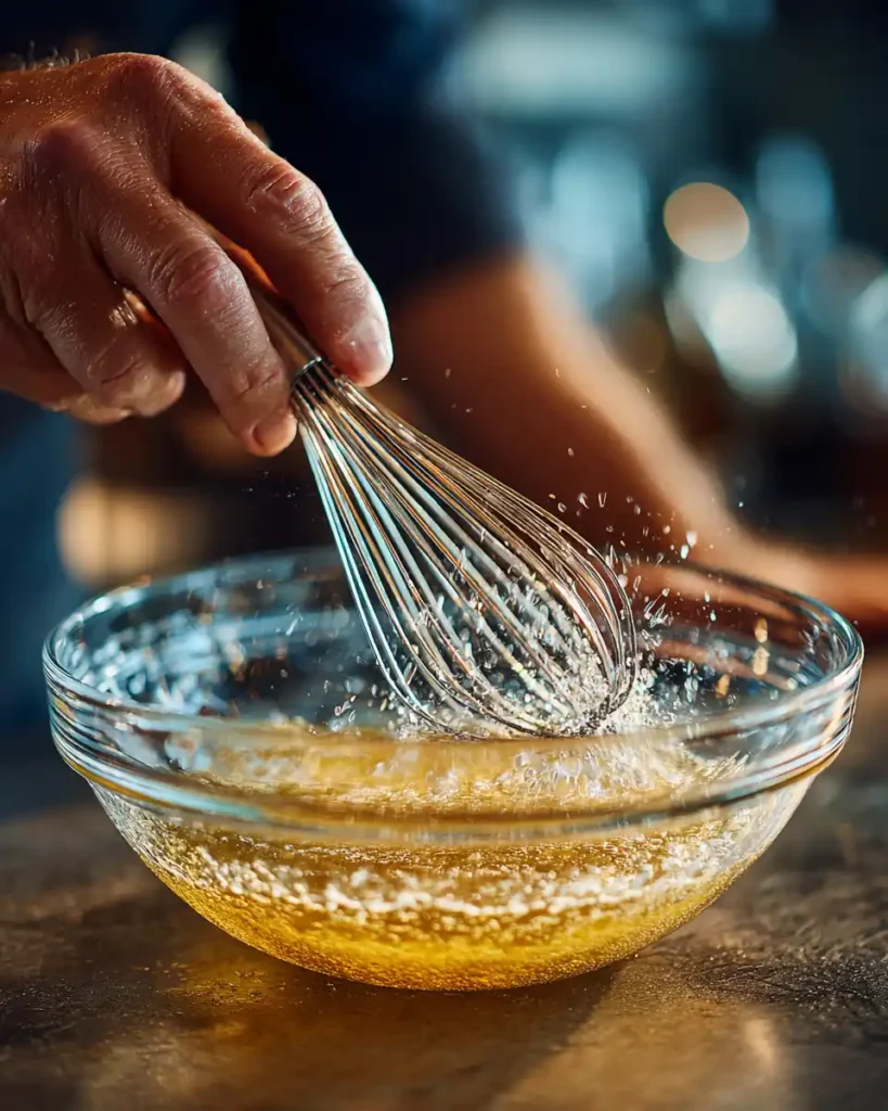 Whisking hot water into gelatin for Jillian Michaels weight loss recipe