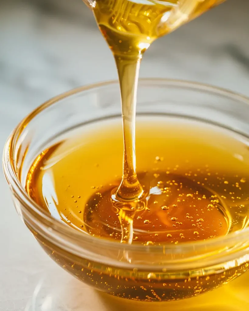 Ben Carson Honey Recipe: Ingredients, Steps and What It Really Does for Your Brain 18 raw honey pouring into glass bowl for ben carson honey recipe