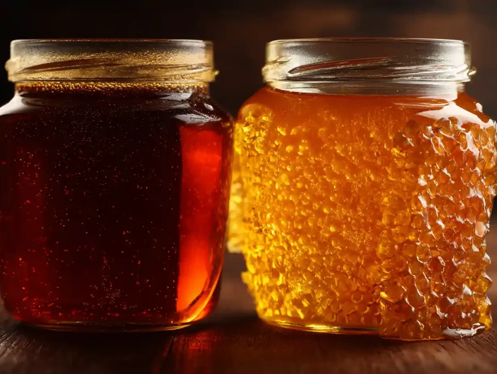 Honey Alzheimer Treatment: Can This Golden Ritual Support Memory? 14 Best raw honey for honey Alzheimer treatment wildflower and Manuka honey jars close up