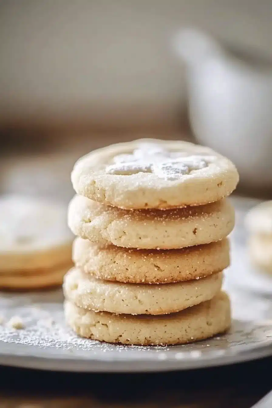 Freshly baked sugar cookies on a cooling rack