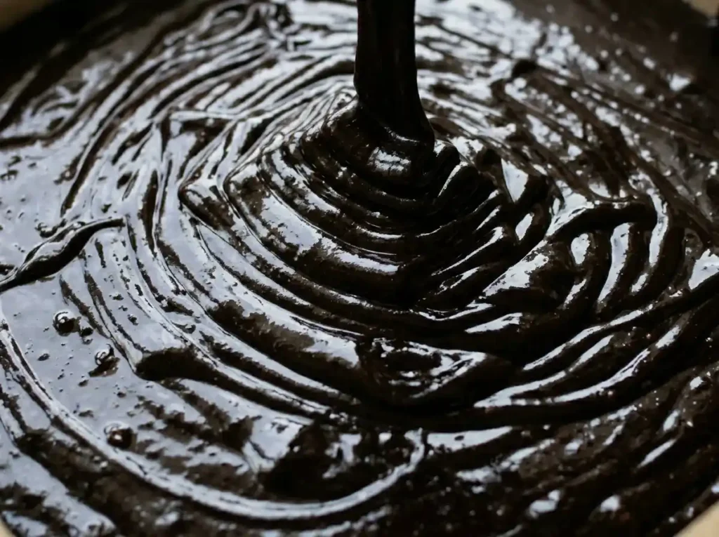 Black Sesame Dessert: 7 Easy Recipes Your Family Will Love 17 black sesame dessert batter poured into baking pan ready for oven