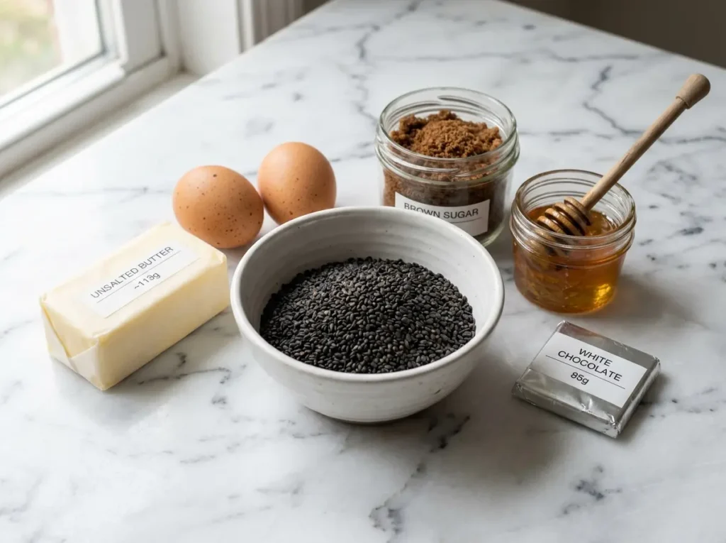 Black Sesame Dessert: 7 Easy Recipes Your Family Will Love 13 ingredients for black sesame dessert including sesame seeds butter eggs and white chocolate