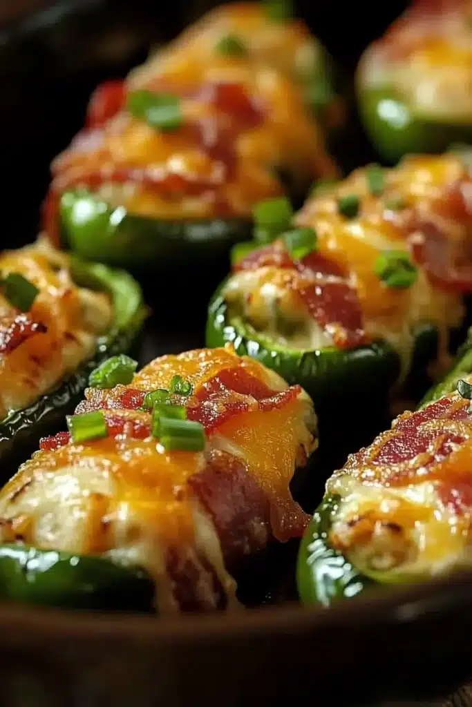 Current image: Crunchy bacon cheddar jalapeno poppers on a serving plate