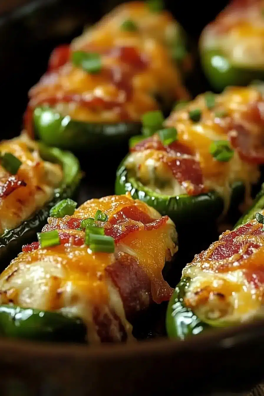 Crunchy bacon cheddar jalapeno poppers on a serving plate