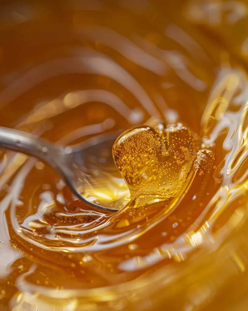 stirring dr gupta honey and turmeric recipe blend in a glass bowl with a spoon