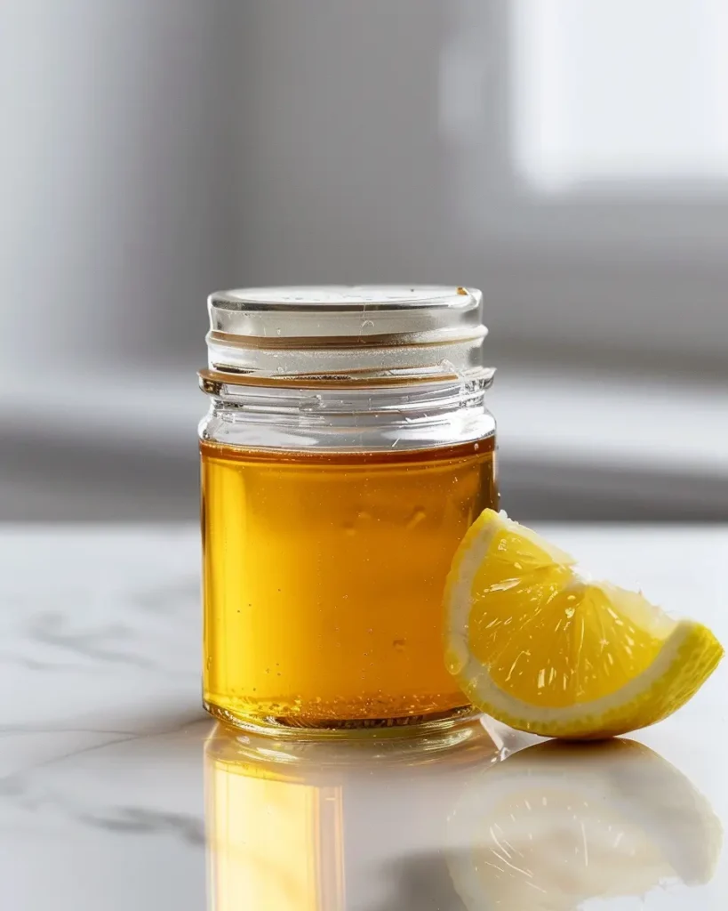 sealed glass jar of dr gupta honey and turmeric recipe ready for daily use