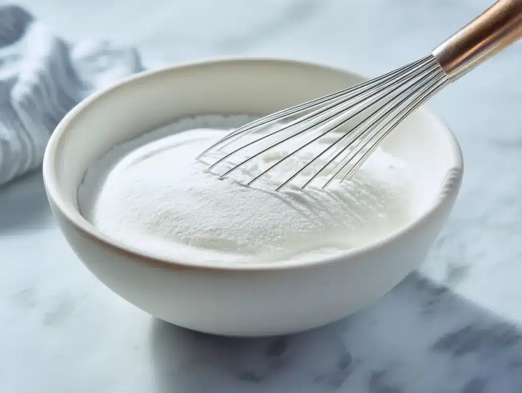 Easy Egg Drop Soup Recipe Ready in 10 Minutes 15 Smooth white cornstarch slurry in a small bowl being stirred for egg drop soup