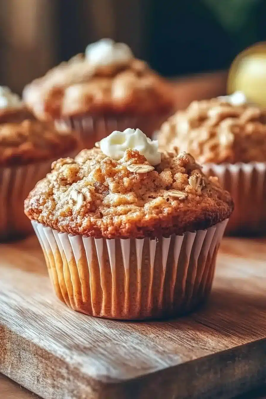 Moist Applesauce Oatmeal Muffins
