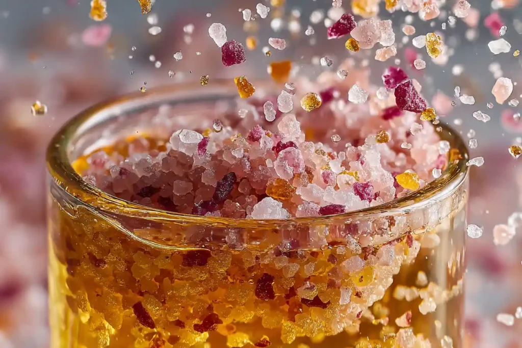 mounjaro lemon water with pink salt close up in clear glass