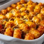 Easy Tater Tot Casserole With Ground Beef 15 Tater tot casserole with ground beef baked until golden with crispy cheesy top 