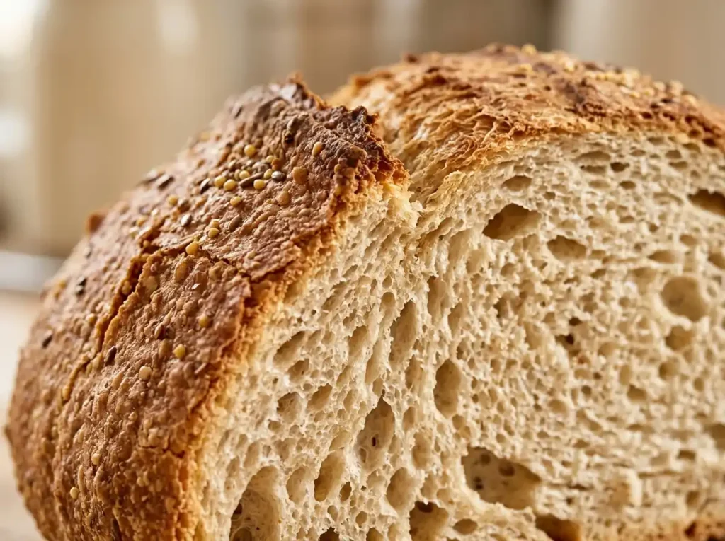 7 Proven Gluten Free Bread Recipe Ideas the Whole Family Will Love 11 Current image: Gluten free bread recipe loaf sliced on a white surface showing golden crust and soft crumb
