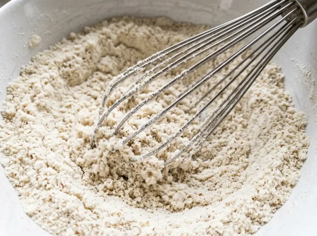 7 Proven Gluten Free Bread Recipe Ideas the Whole Family Will Love 14 Mixing dry ingredients for gluten free bread recipe in a large white bowl