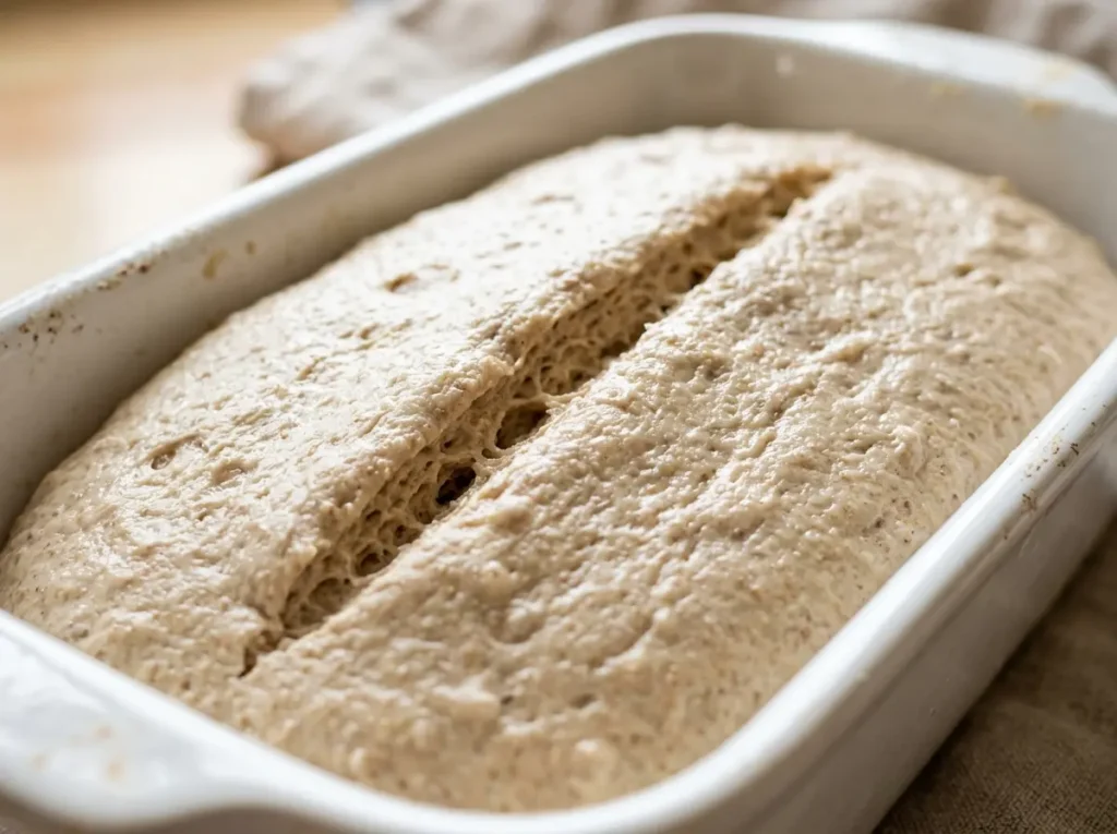 7 Proven Gluten Free Bread Recipe Ideas the Whole Family Will Love 17 Gluten free bread recipe dough shaped and loaded into a white loaf pan ready to bake